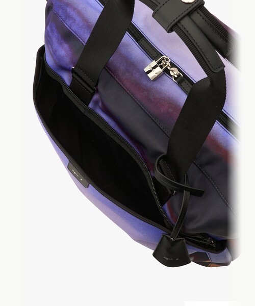 agnes b.(アニエスベー)の「フォトプリント ナイロン 2way ラージ ボストンバッグ "My bag" RAT01R-01(ボストンバッグ・レディース・パープル系その他・FREE)」の6枚目の写真