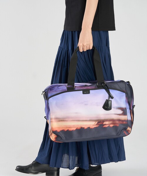 agnes b.(アニエスベー)の「フォトプリント ナイロン 2way ラージ ボストンバッグ "My bag" RAT01R-01(ボストンバッグ・レディース・パープル系その他・FREE)」の11枚目の写真