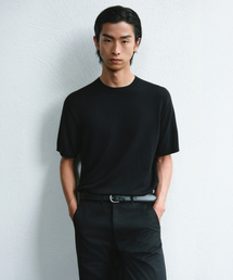 [プラス] シルク&カシミヤブレンド 半袖ニット [ブラック]