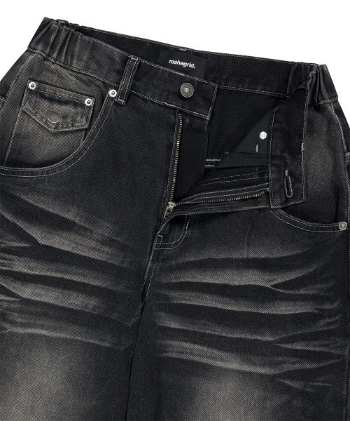 MAHAGRID(マハグリッド)の「『mahagrid/マハグリット』 WASHED POCKET DENIM PANTS/ウォッシュドポケットデニムパンツ(デニムパンツ・レディース・ブラック/ブルー・M/S)」の18枚目の写真