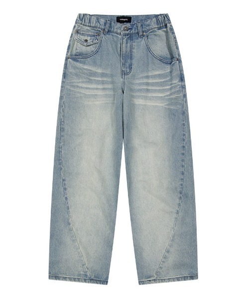 MAHAGRID(マハグリッド)の「『mahagrid/マハグリット』 WASHED POCKET DENIM PANTS/ウォッシュドポケットデニムパンツ(デニムパンツ・レディース・ブラック/ブルー・M/S)」の7枚目の写真