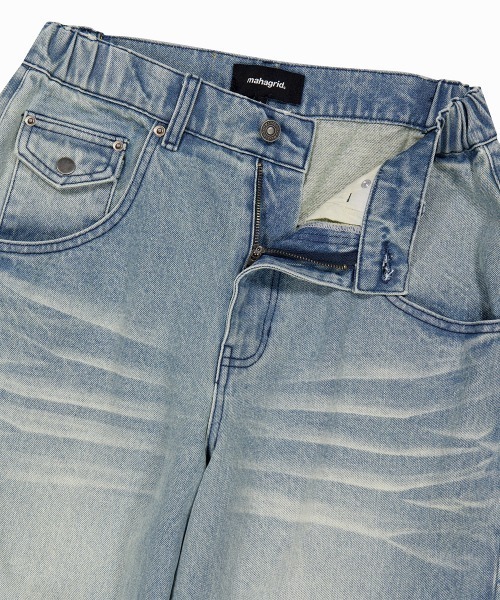 MAHAGRID(マハグリッド)の「『mahagrid/マハグリット』 WASHED POCKET DENIM PANTS/ウォッシュドポケットデニムパンツ(デニムパンツ・レディース・ブラック/ブルー・M/S)」の10枚目の写真