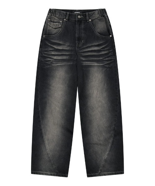 MAHAGRID(マハグリッド)の「『mahagrid/マハグリット』 WASHED POCKET DENIM PANTS/ウォッシュドポケットデニムパンツ(デニムパンツ・レディース・ブラック/ブルー・M/S)」の15枚目の写真