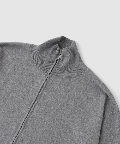 MATSUFUJI（マツフジ）の「MATSUFUJI / マツフジ ZIP UP KNIT JACKET（ニット/セーター・メンズ・チャコールグレー/ブラック/オレンジ・3/2）」の6枚目の写真