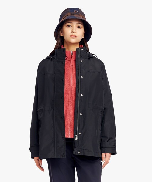 AIGLE(エーグル)の「GORE-TEX ゴアテックス 防風 防水 透湿 2レイヤー アジャスタブルウエストフーデッドジャケット T-KIT フード着脱可(マウンテンパーカー・レディース・ブラック/セージグリーン/ホワイト・38/36/42/40)」の11枚目の写真