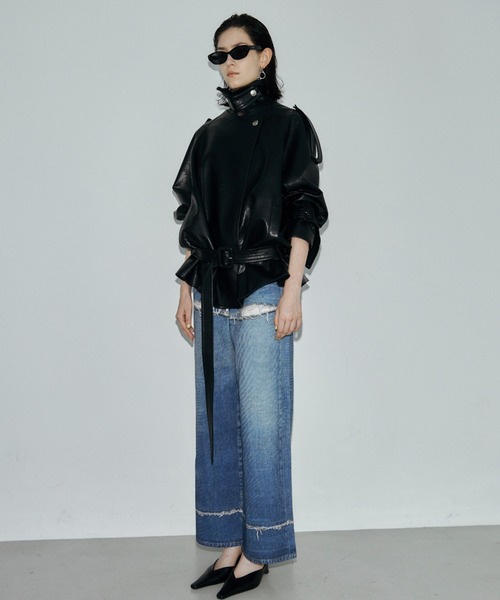 JOSE MOON（ジョゼムーン）の「RIDERS DETAIL TRENCH COAT/ライダースディティールトレンチコート（トレンチコート・レディース・ブラック・38/36）」の9枚目の写真