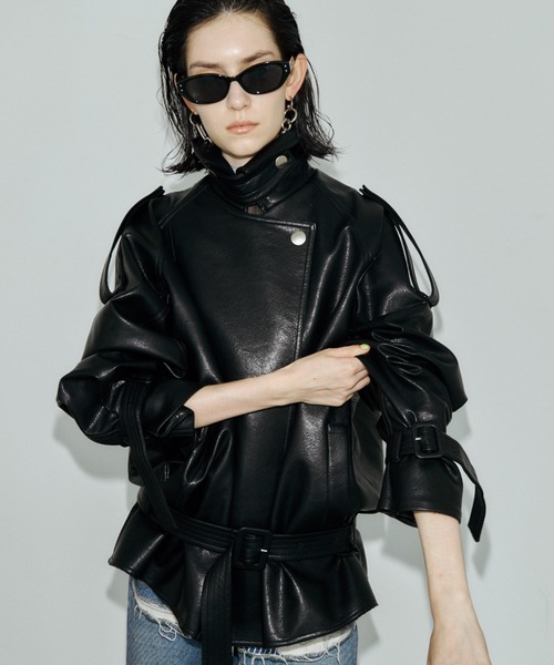 JOSE MOON（ジョゼムーン）の「RIDERS DETAIL TRENCH COAT/ライダースディティールトレンチコート（トレンチコート・レディース・ブラック・38/36）」の4枚目の写真