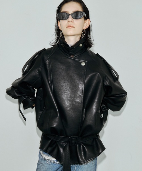 JOSE MOON（ジョゼムーン）の「RIDERS DETAIL TRENCH COAT/ライダースディティールトレンチコート（トレンチコート・レディース・ブラック・38/36）」の3枚目の写真