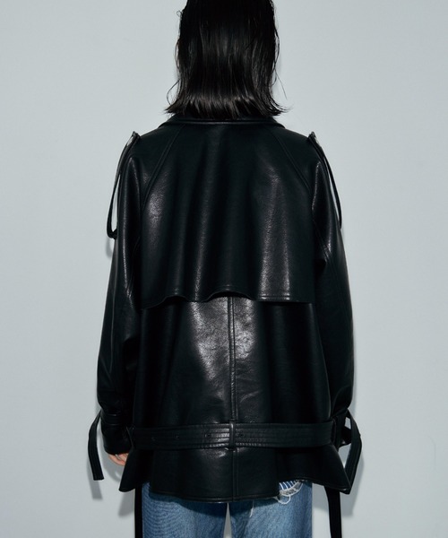 JOSE MOON（ジョゼムーン）の「RIDERS DETAIL TRENCH COAT/ライダースディティールトレンチコート（トレンチコート・レディース・ブラック・38/36）」の7枚目の写真