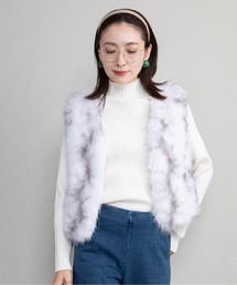 ミックスファー ショートベスト