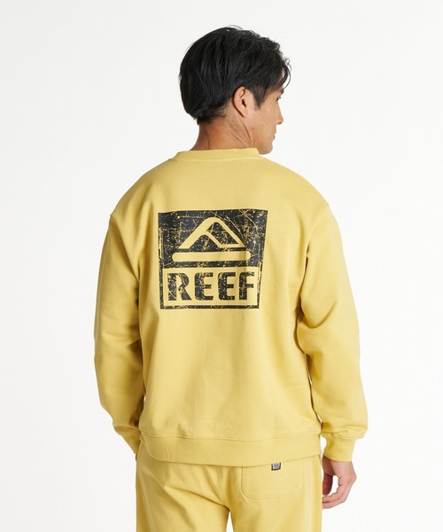 REEF（リーフ）の「REEF メンズ THE CORE CREW 擦れロゴスウェットプルオーバー /抗菌防臭 【2026年秋冬モデル】/リーフトレーナー（スウェット・メンズ・イエロー/ブルー/ヘザーグレー/ブラック・LARGE/MEDIUM/X-LARGE）」の4枚目の写真