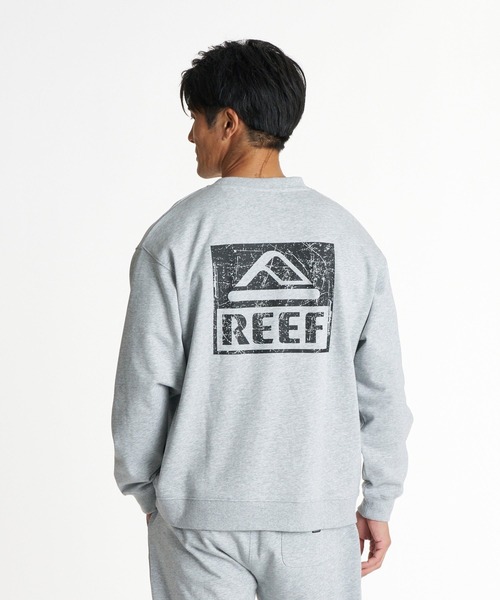 REEF（リーフ）の「REEF メンズ THE CORE CREW 擦れロゴスウェットプルオーバー /抗菌防臭 【2026年秋冬モデル】/リーフトレーナー（スウェット・メンズ・イエロー/ブルー/ヘザーグレー/ブラック・LARGE/MEDIUM/X-LARGE）」の2枚目の写真