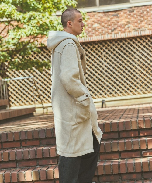 niko and...(ニコアンド)の「【ANDSEWN (アンドソーン)】二重織りダッフルコート(ダッフルコート・メンズ・ネイビー/アイボリー・LARGE/MEDIUM)」の4枚目の写真