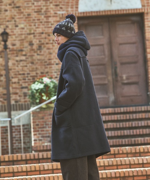 niko and...(ニコアンド)の「【ANDSEWN (アンドソーン)】二重織りダッフルコート(ダッフルコート・メンズ・ネイビー/アイボリー・LARGE/MEDIUM)」の12枚目の写真