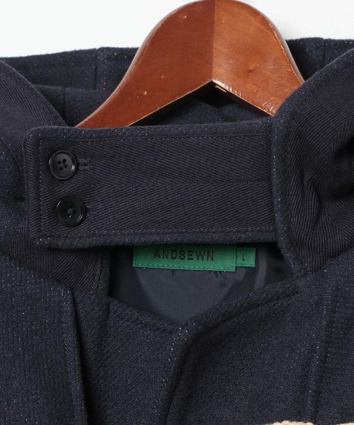 niko and...(ニコアンド)の「【ANDSEWN (アンドソーン)】二重織りダッフルコート(ダッフルコート・メンズ・ネイビー/アイボリー・LARGE/MEDIUM)」の16枚目の写真
