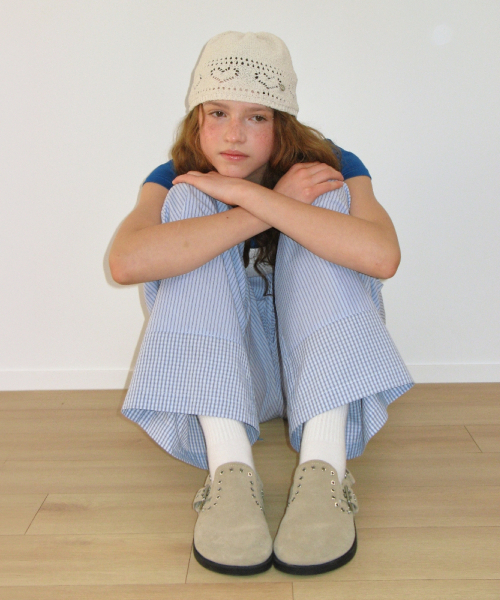 RONRON（ロンロン）の「STRIPE CHECK PANEL COMFORT PANTS SOFT BLUE（その他パンツ・レディース・その他・FREE）」の2枚目の写真
