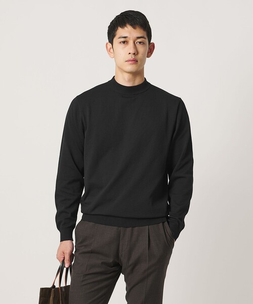 UNITED ARROWS(ユナイテッドアローズ)の「モックネック ニット UA COZY ウォッシャブル(ニット/セーター・メンズ・ライトグレー/ロイヤルブルー/ブラック/オフホワイト・L/XL/XXL/S/M)」の1枚目の写真