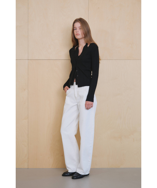 KUME(クメ)の「Halter Layered Ribbed knit Cardigan, Black(ニット/セーター・レディース・その他・SMALL/MEDIUM/LARGE)」の2枚目の写真