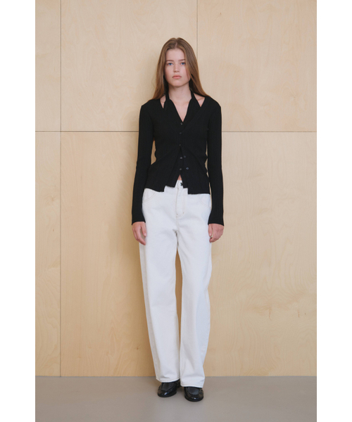 KUME(クメ)の「Halter Layered Ribbed knit Cardigan, Black(ニット/セーター・レディース・その他・SMALL/MEDIUM/LARGE)」の5枚目の写真