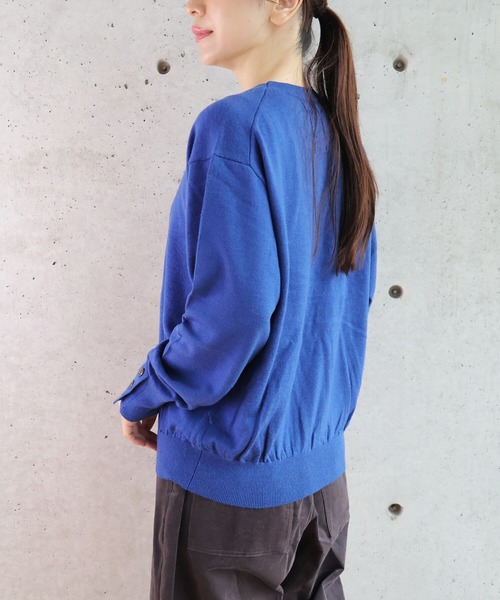 etre relie（エトレリー）の「メリノウールプルオーバー（ニット/セーター・レディース・ブルー/チャコールグレー/グリーン/モカ/アイボリー・MEDIUM）」の7枚目の写真