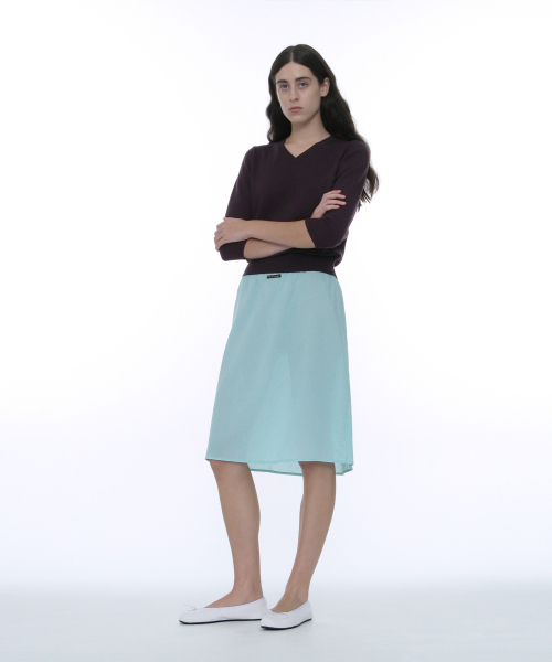 PARTIMENTO WOMEN(パルティメントウィメン)の「PWC レーストリムシアーミディスカート_6カラー(スカート・レディース・ホワイト/パープル系/ブラック/レッド/ブルー/ミント・SMALL/MEDIUM/LARGE)」の7枚目の写真