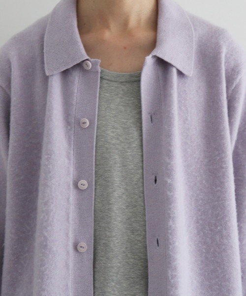 KAIKO(カイコー)の「【Pre order】KAIKO Antistasic polo cardigan(カーディガン/ボレロ・メンズ・ブラック/ライトグレー/ライトパープル/ライトブルー・2/1)」の4枚目の写真