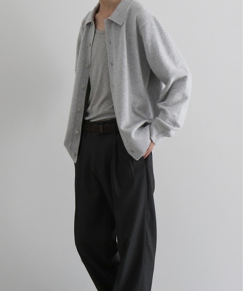 KAIKO(カイコー)の「【Pre order】KAIKO Antistasic polo cardigan(カーディガン/ボレロ・メンズ・ブラック/ライトグレー/ライトパープル/ライトブルー・2/1)」の2枚目の写真