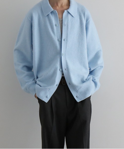 KAIKO(カイコー)の「【Pre order】KAIKO Antistasic polo cardigan(カーディガン/ボレロ・メンズ・ブラック/ライトグレー/ライトパープル/ライトブルー・2/1)」の3枚目の写真