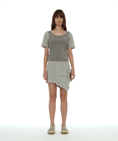 PARTIMENTO WOMEN(パルティメントウィメン)の「スcoopネックバットスリーブトップ_メランジ(Tシャツ/カットソー・レディース・その他・SMALL)」の2枚目の写真