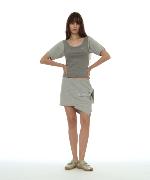 PARTIMENTO WOMEN(パルティメントウィメン)の「スcoopネックバットスリーブトップ_メランジ(Tシャツ/カットソー・レディース・その他・SMALL)」の6枚目の写真