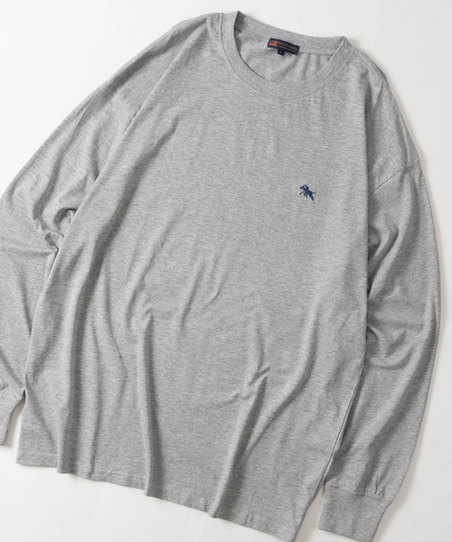 POLOCHAMPS(ポロチャンプス)の「【7】〔POLOCHAMPS/ポロチャンプス〕天竺 ワンポイントロゴ ロングスリーブTシャツ(Tシャツ/カットソー・メンズ・ブラック/杢グレー/ホワイト/ダークグリーン/チャコールグレー/ネイビー・X-LARGE/LARGE/MEDIUM)」の4枚目の写真