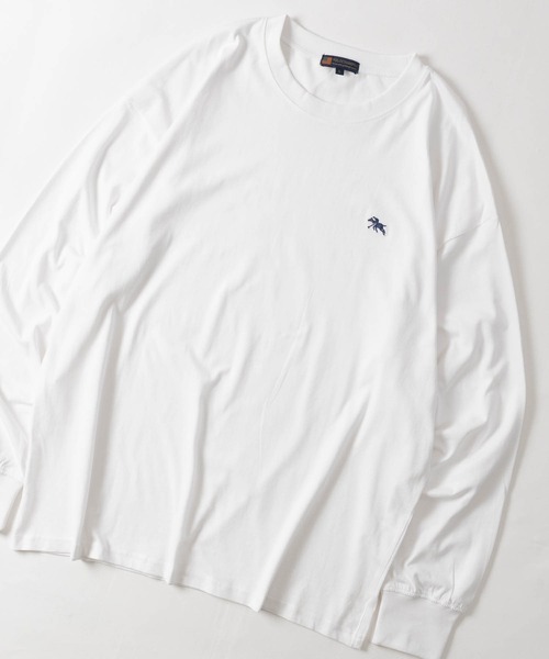 POLOCHAMPS(ポロチャンプス)の「【7】〔POLOCHAMPS/ポロチャンプス〕天竺 ワンポイントロゴ ロングスリーブTシャツ(Tシャツ/カットソー・メンズ・ブラック/杢グレー/ホワイト/ダークグリーン/チャコールグレー/ネイビー・X-LARGE/LARGE/MEDIUM)」の1枚目の写真