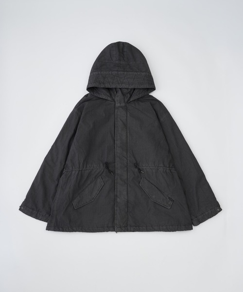 ADAM PATEK（アダムパテック）の「【ADAMPATEK/アダムパテック】 dyed still astex mods mid coat 製品染めモッズコート（モッズコート・レディース・ブラック/カーキ・1）」の2枚目の写真