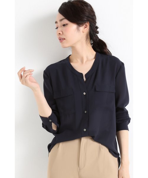 FIGARO Paris(フィガロパリ)の「パウダーツイルポケットツキシャツ◆(シャツ/ブラウス・レディース・ホワイト/ネイビー・36/38)」の13枚目の写真