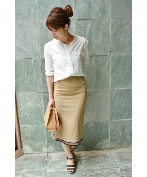 FIGARO Paris(フィガロパリ)の「パウダーツイルポケットツキシャツ◆(シャツ/ブラウス・レディース・ホワイト/ネイビー・36/38)」の19枚目の写真