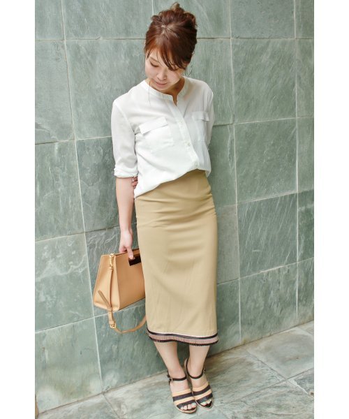 FIGARO Paris(フィガロパリ)の「パウダーツイルポケットツキシャツ◆(シャツ/ブラウス・レディース・ホワイト/ネイビー・36/38)」の22枚目の写真