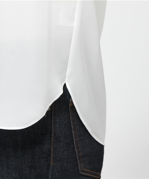 FIGARO Paris(フィガロパリ)の「パウダーツイルポケットツキシャツ◆(シャツ/ブラウス・レディース・ホワイト/ネイビー・36/38)」の8枚目の写真