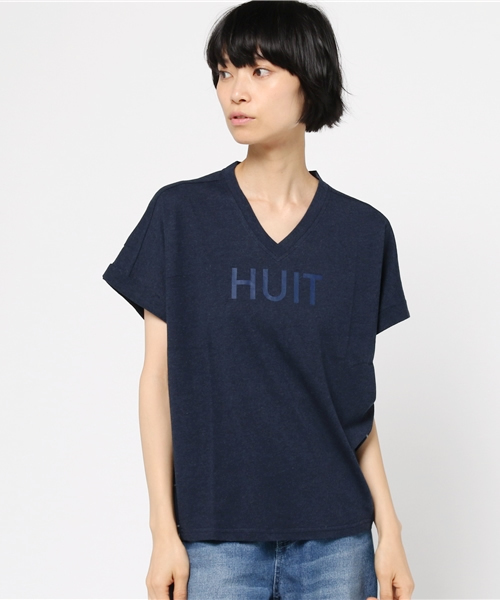 LBC(エルビーシー)の「コットンロゴプリント×チェックプルオーバー (Tシャツ/カットソー・レディース・オフホワイト/アッシュグレー/ネイビー・MEDIUM)」の3枚目の写真