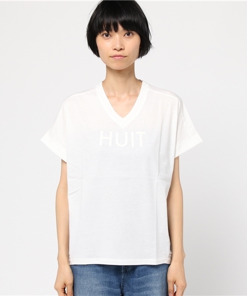 LBC(エルビーシー)の「コットンロゴプリント×チェックプルオーバー (Tシャツ/カットソー・レディース・オフホワイト/アッシュグレー/ネイビー・MEDIUM)」の4枚目の写真