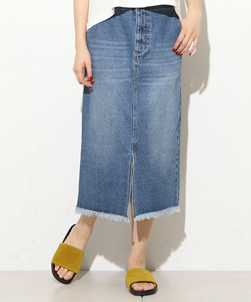 Ciaopanic チャオパニック の デニムフリンジタイトスカート デニムスカート Wear