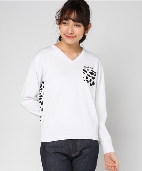 RODEO CROWNS WIDE BOWL（ロデオクラウンズワイドボウル）の「フラワー ニット トップス（ニット/セーター・レディース・トップグレー/オフホワイト/カモフラージュ/ネイビー・SMALL/MEDIUM）」の16枚目の写真