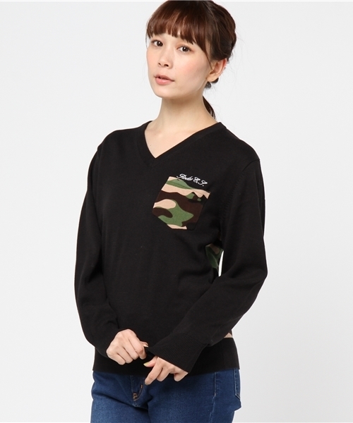 RODEO CROWNS WIDE BOWL（ロデオクラウンズワイドボウル）の「フラワー ニット トップス（ニット/セーター・レディース・トップグレー/オフホワイト/カモフラージュ/ネイビー・SMALL/MEDIUM）」の19枚目の写真