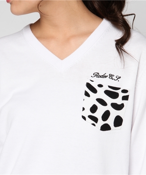 RODEO CROWNS WIDE BOWL（ロデオクラウンズワイドボウル）の「フラワー ニット トップス（ニット/セーター・レディース・トップグレー/オフホワイト/カモフラージュ/ネイビー・SMALL/MEDIUM）」の8枚目の写真