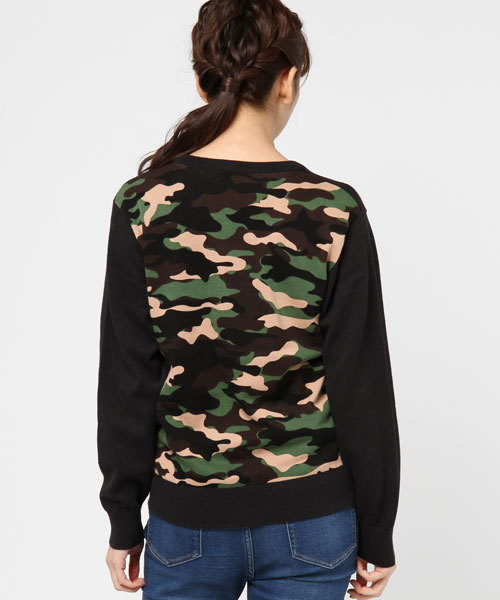 RODEO CROWNS WIDE BOWL（ロデオクラウンズワイドボウル）の「フラワー ニット トップス（ニット/セーター・レディース・トップグレー/オフホワイト/カモフラージュ/ネイビー・SMALL/MEDIUM）」の15枚目の写真