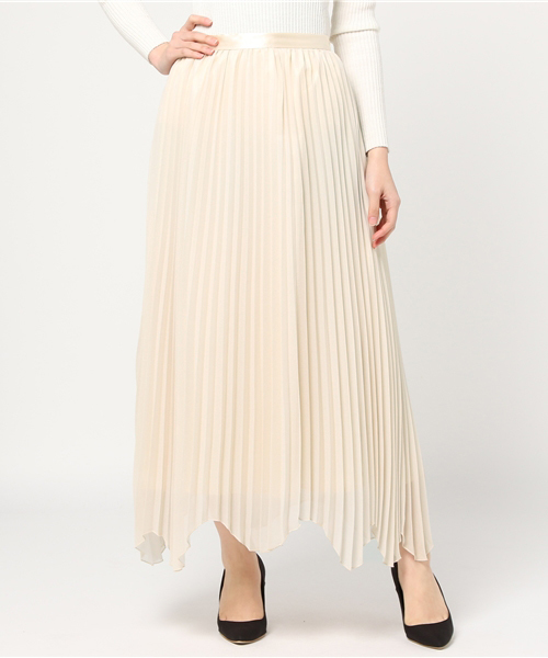 MERCURYDUO（マーキュリーデュオ）の「シャイニーアコーディオンプリーツスカート（スカート・レディース・オフホワイト/ベビーピンク/キャメル・FREE）」の12枚目の写真