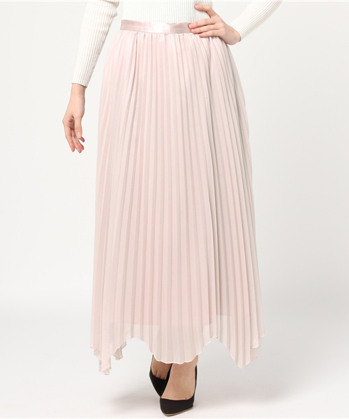 MERCURYDUO（マーキュリーデュオ）の「シャイニーアコーディオンプリーツスカート（スカート・レディース・オフホワイト/ベビーピンク/キャメル・FREE）」の3枚目の写真