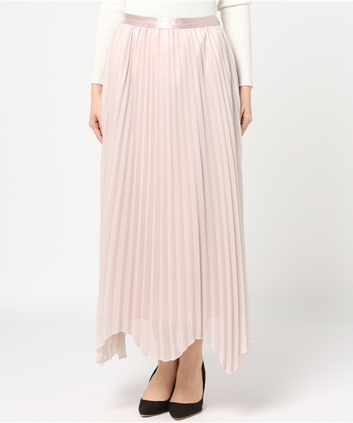 MERCURYDUO（マーキュリーデュオ）の「シャイニーアコーディオンプリーツスカート（スカート・レディース・オフホワイト/ベビーピンク/キャメル・FREE）」の4枚目の写真