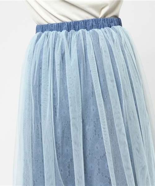 merlot plus（メルロープリュス）の「刺繍レース×チュールスカート9198（スカート・レディース・ブラック/ブルー/ピンク/ベージュ・FREE）」の13枚目の写真