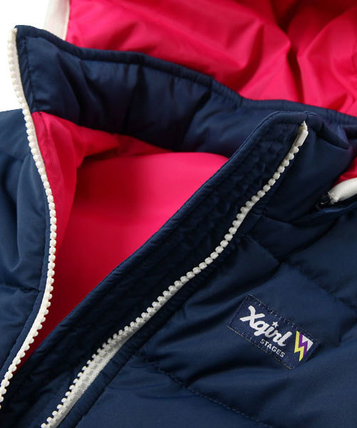 X-girl Stages（エックスガールステージス）の「PUFF JUMPER (12M～3T)（ダウンジャケット/コート・キッズ・ブラック/ネイビー/ピンク・12M/2T/3T）」の6枚目の写真