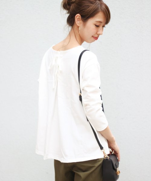 Spick & Span(スピックアンドスパン)の「≪WEB限定≫デラヴェジャージーBACKレースアップ◆ (Tシャツ/カットソー・レディース・ホワイト/キャメル/ブラック系その他7/ブルー・FREE)」の1枚目の写真